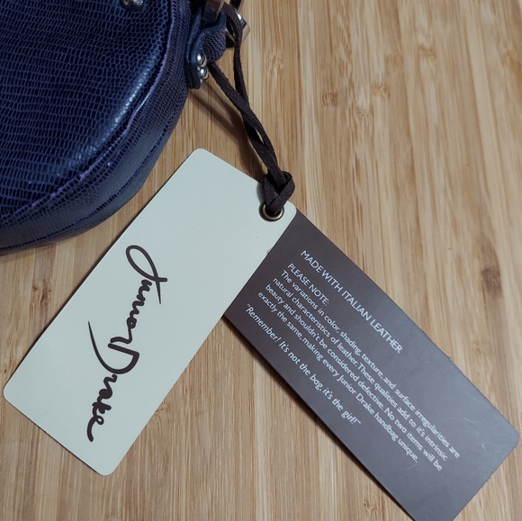 Junior Drake Italian Leather, Micro Cross Body Bag (Violet Ember, Blue Colo… - Picture 9 of 12